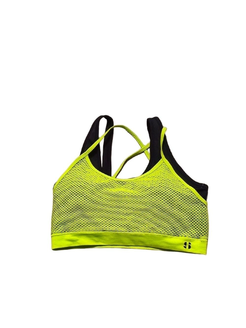 Sports Illustrated Black Totally Lime Swim Top Size XL